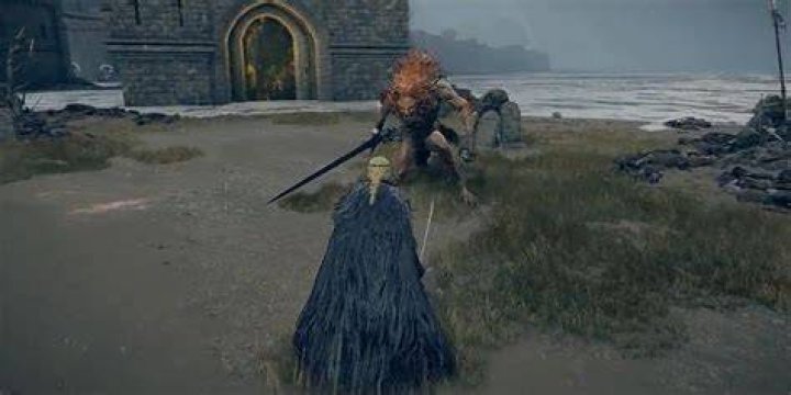 A player facing a boss atop Torrent in Elden Ring.