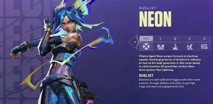 Agent Neon, a Duelist in Valorant.