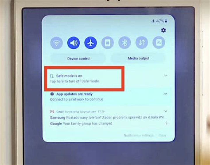 How do I exit safe mode on my tablet?