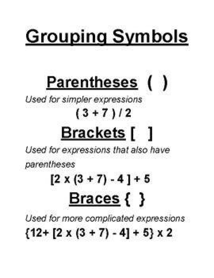How do you use grouping symbols?