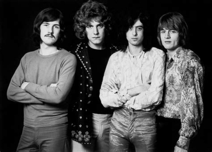 Led Zeppelin members (from left) Robert Plant, Jimmy Page, John Paul Jones, and John Bonham perform in Japan in 1971.