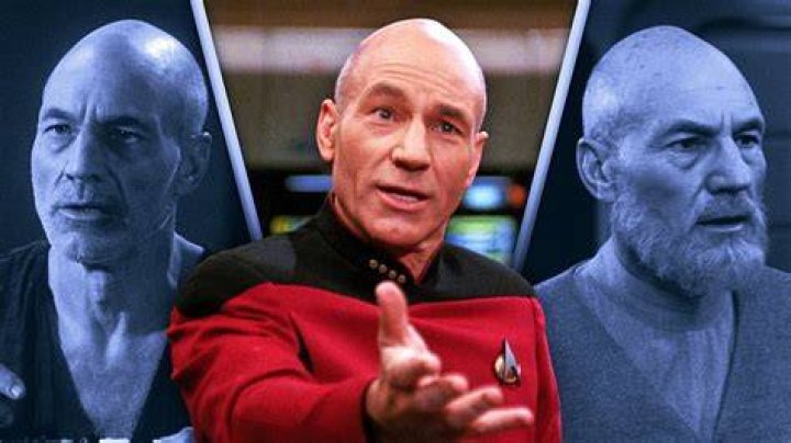 Patrick Stewart as Captain Jean-Luc Picard and Jonathan Frakes as Commander Will Riker in 'Star Trek: The Next Generation'