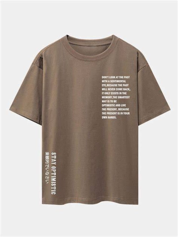 Slogan Print Cotton Oversized T-shirt Slogan Print Cotton Oversized T-shirt