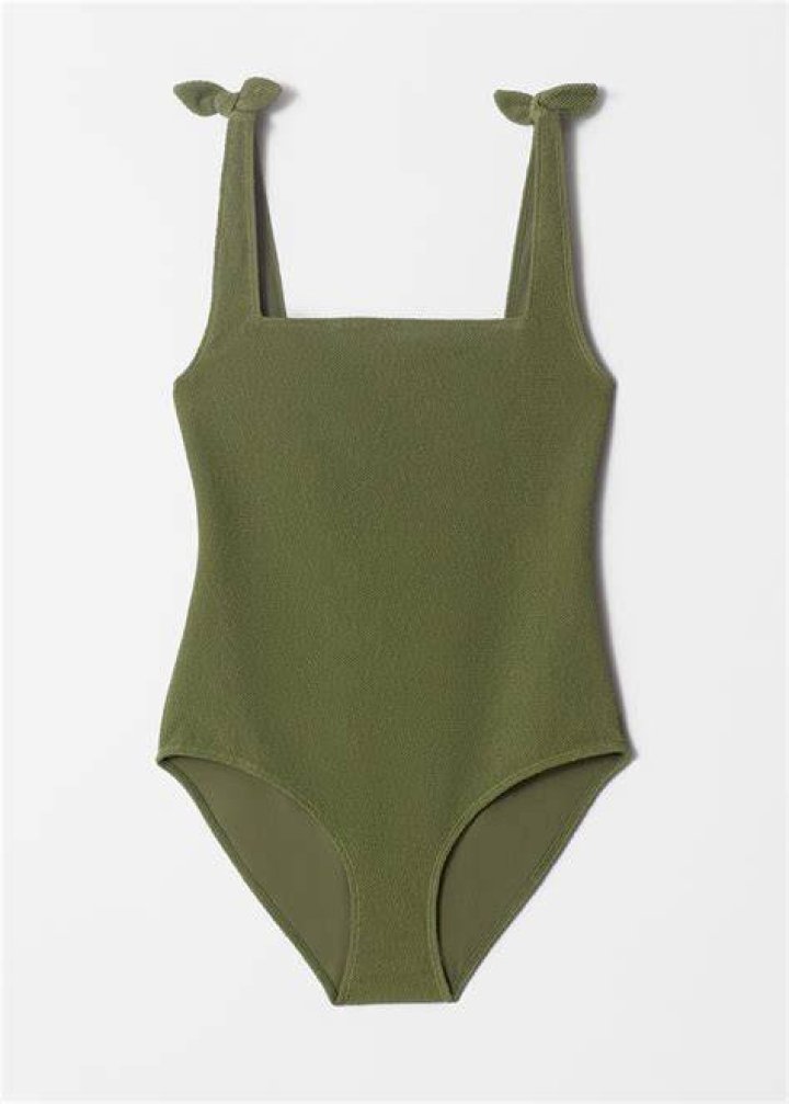 Textured Bow Tie Swimsuit Textured Bow Tie Swimsuit
