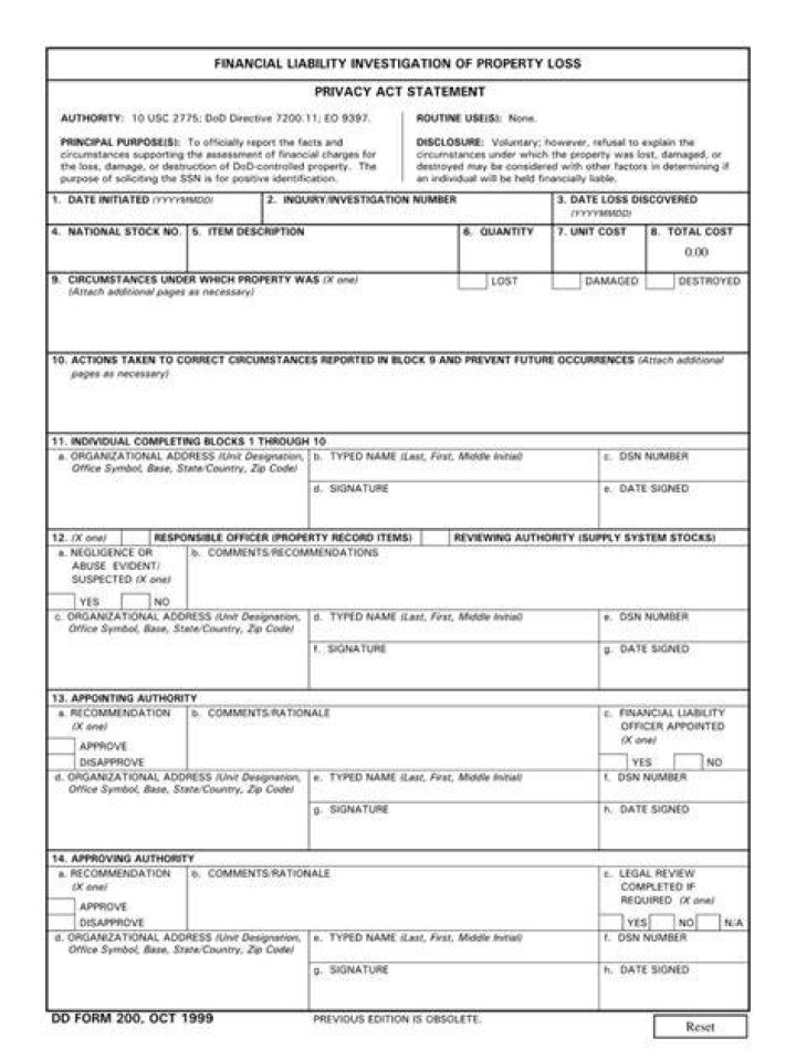 What is a DD 200 form?
