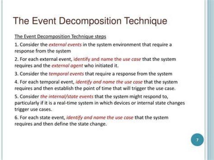 What is the event decomposition technique?