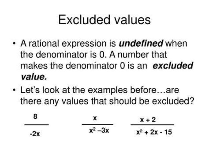 What is the excluded value in math?