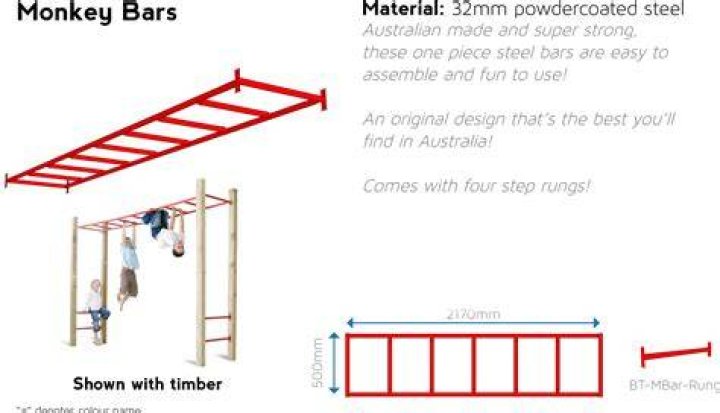 What is the standard distance between monkey bars?
